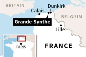 ダンケルクとオー・ド・フランス地域を示すフランス北部の地図