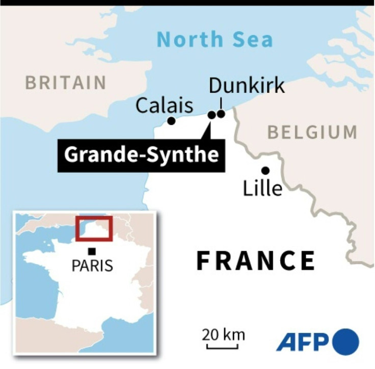 ダンケルクとオー・ド・フランス地域を示すフランス北部の地図